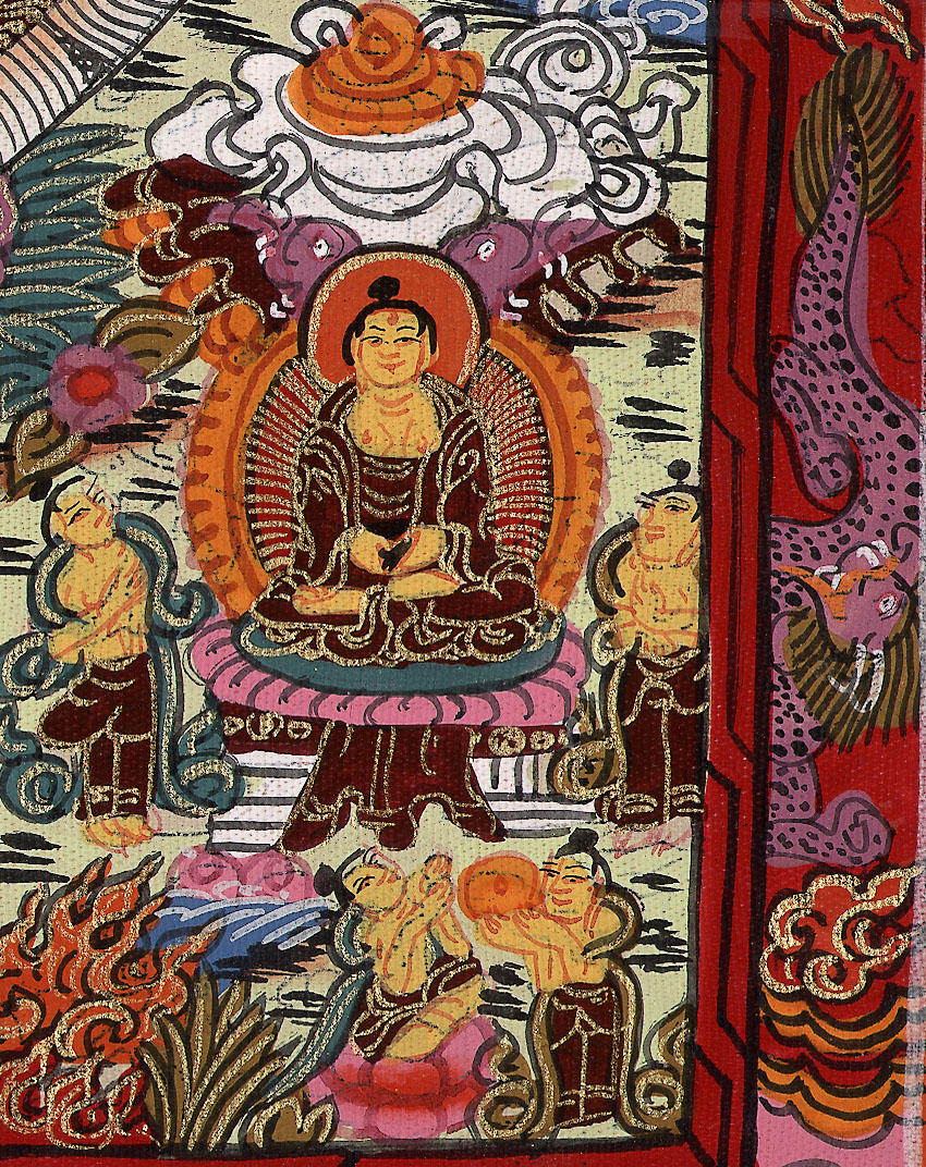 2011Nepal,detail van een handgeschilderde Mandala