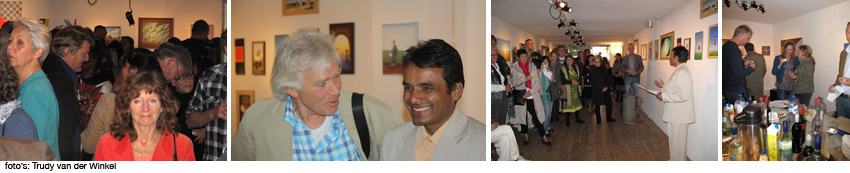 Gyanendra en Sjaak, Opening Expo, drukte op expo, schilderij Patagonia